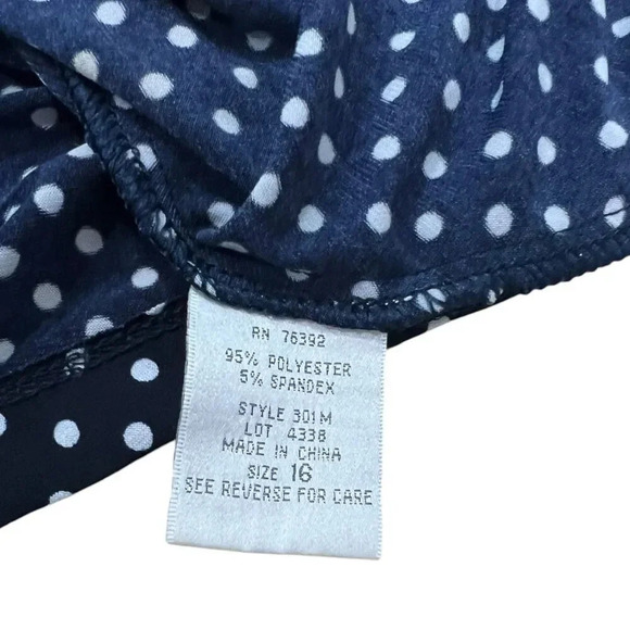 Olivia Matthews Navy Polka Dot A-line Dress 16 - Picture 5 of 5